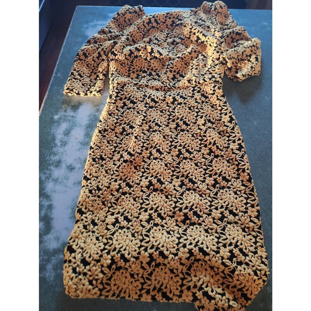 Alice+Olivia yellow lace cut out back dress - Picture 3 of 7